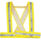 Výstražný kříž na oděv -  fl. žlutá s reflexem