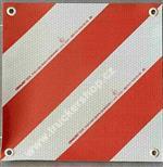 Reflexní červeno/bílé šrafování, PVC banner/plachtovina