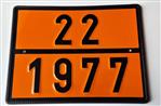 ADR cedule pevná 22/1977 vytl.+ lemovka + díry